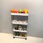 4-poziomowy, wąski stojak na kółkach kuchennych do warzyw wielokrotnego użytku lekki Łatwy w instalacji
